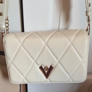 Valentino Orlandi Cream Quilted Crossbody Bag